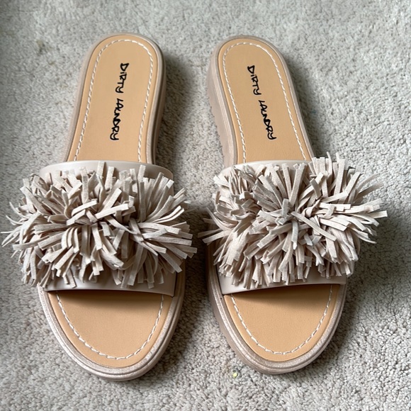 Pom Pom Beige Sandals - Picture 1 of 4